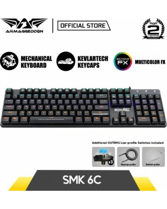 Gaming Keyboard Armaggeddon Low Profile Psychestrel Blue (SMK-6C) - Black