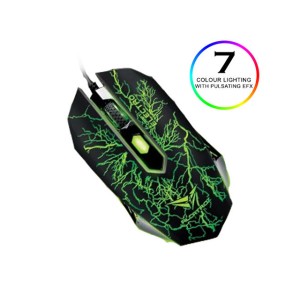 Gaming Mouse Alcatroz Xcraftcle - 2400 Dpi (XCRAFTCLE) - Black Green