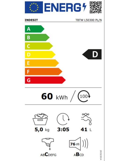 Indesit Washing Machine TBTWL50300PLN